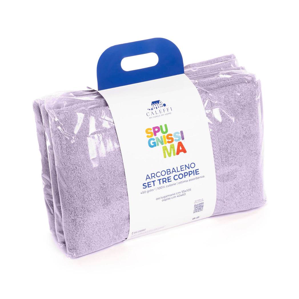 Asciugamani 3 viso + 3 ospite Biancheria MInorca 3+3 Caleffi - evabiancheria